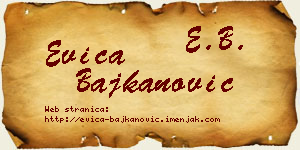 Evica Bajkanović vizit kartica